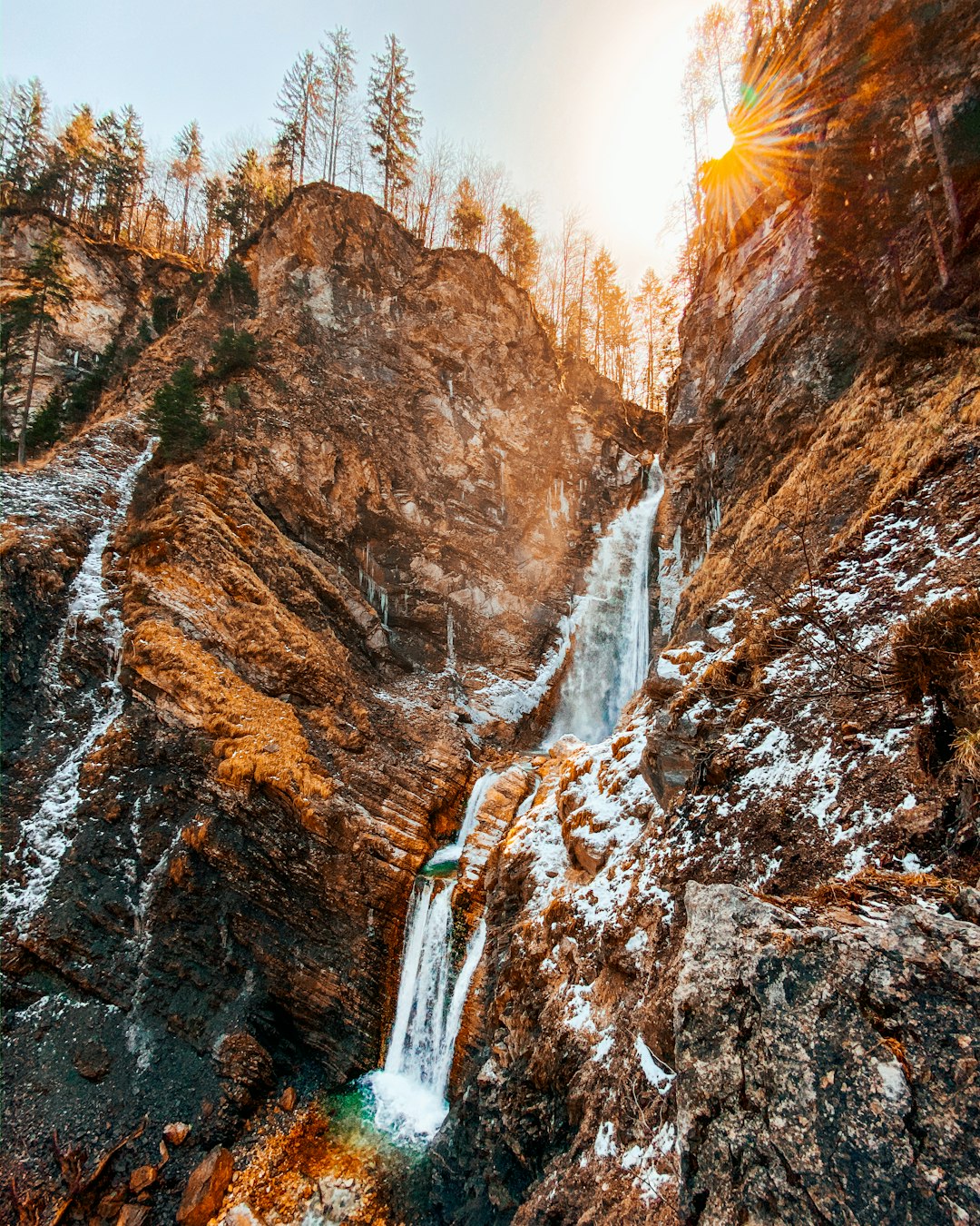 Martuljek Waterfalls Sunlight Wallpaper