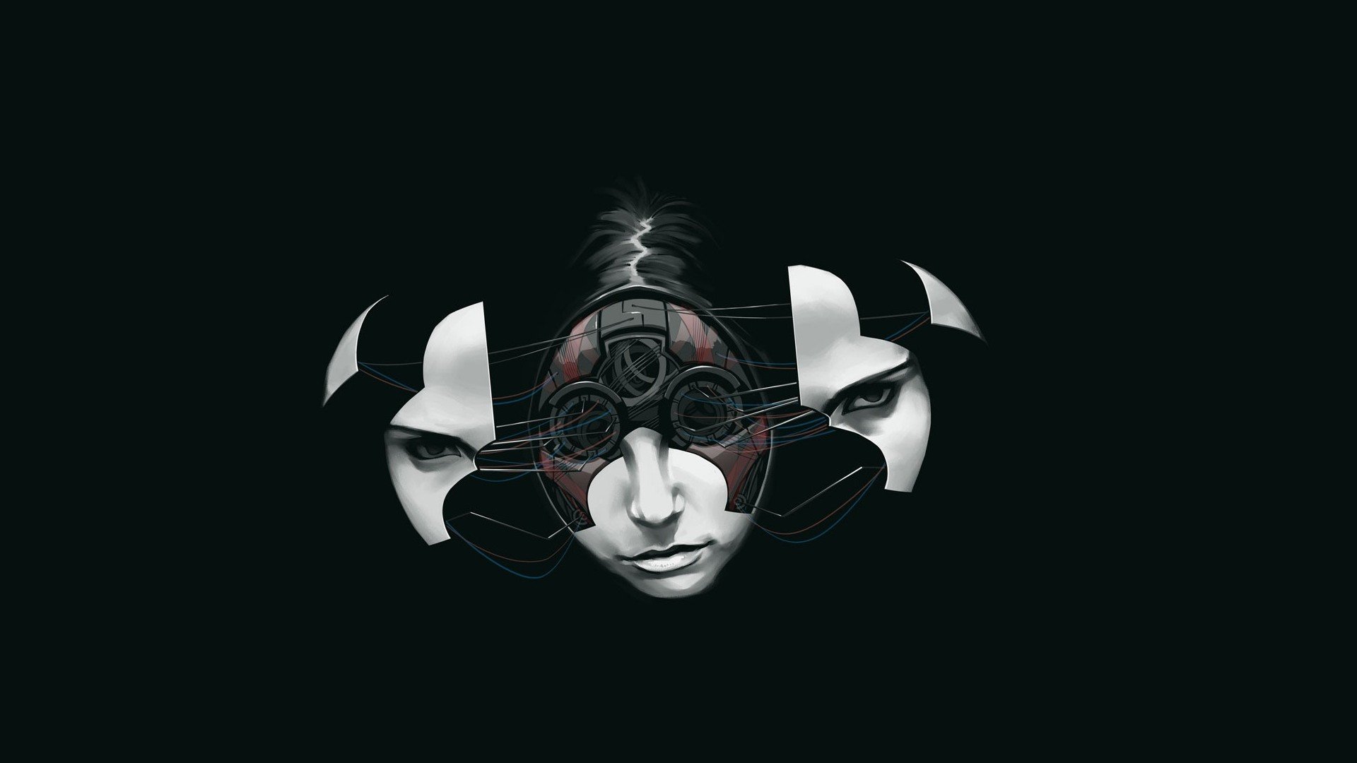 Black Minimalist Robot Wallpaper