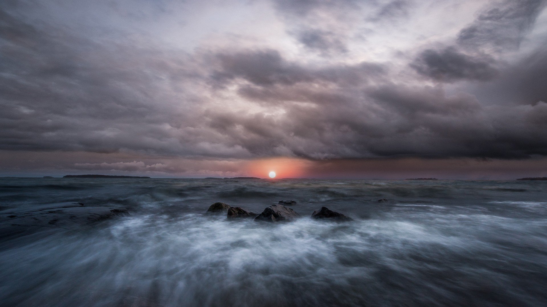 Sunset Sea Sky Wallpaper