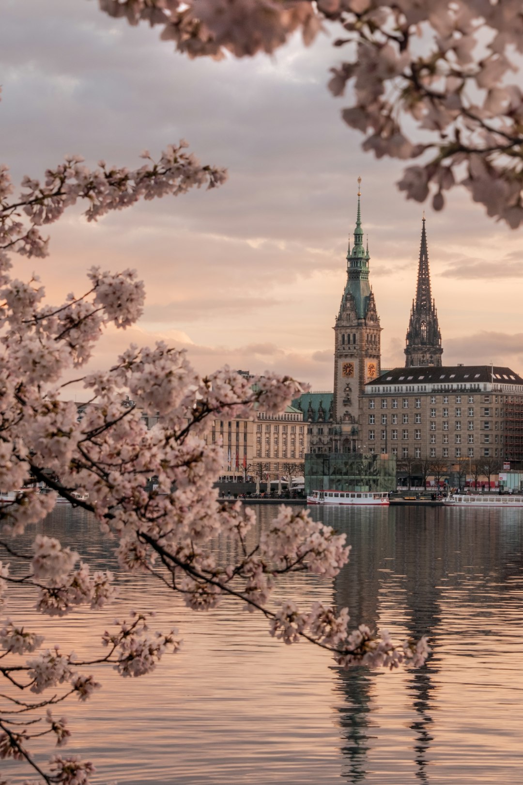 Hamburg Cityscape Spring Wallpaper