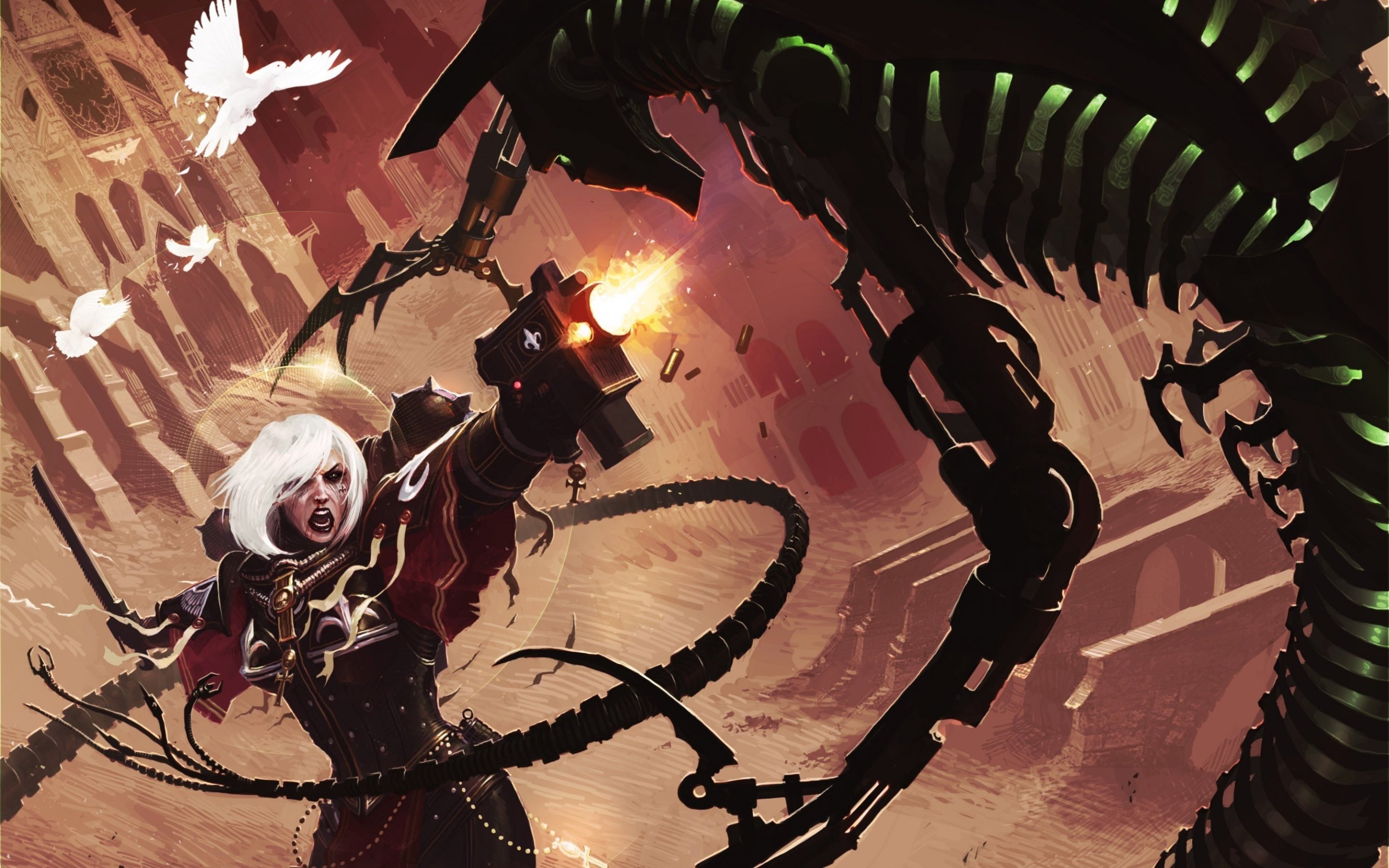 Futuristic Sororitas Girls Wallpaper