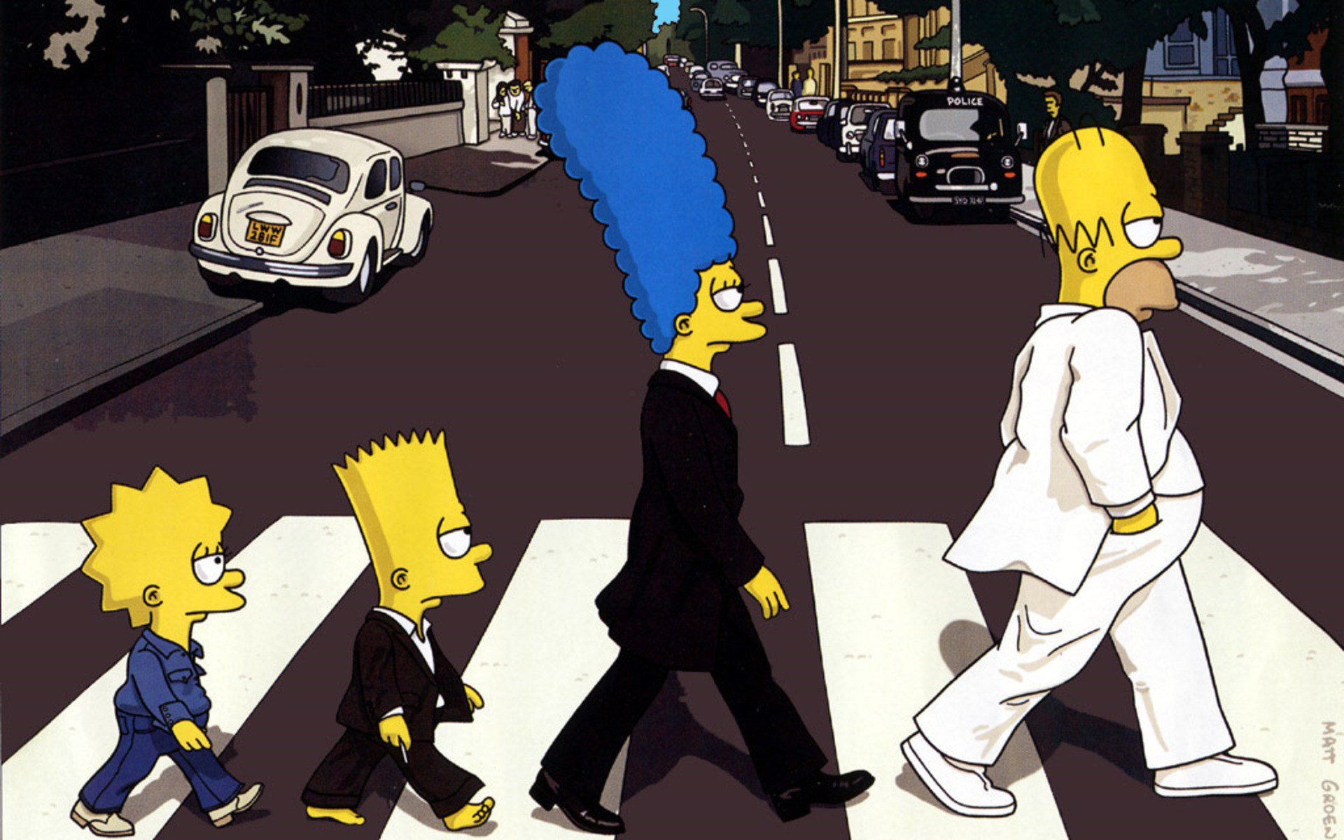 Simpsons Beatles Parody Wallpaper