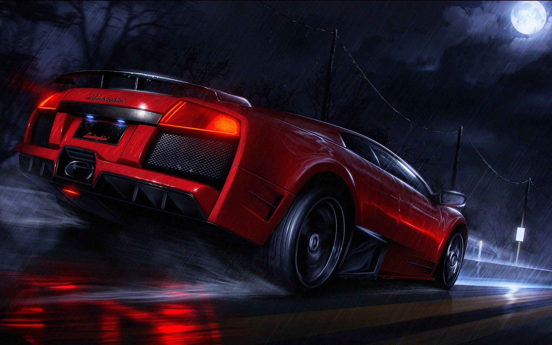 Red Lamborghini Murcielago Wallpaper