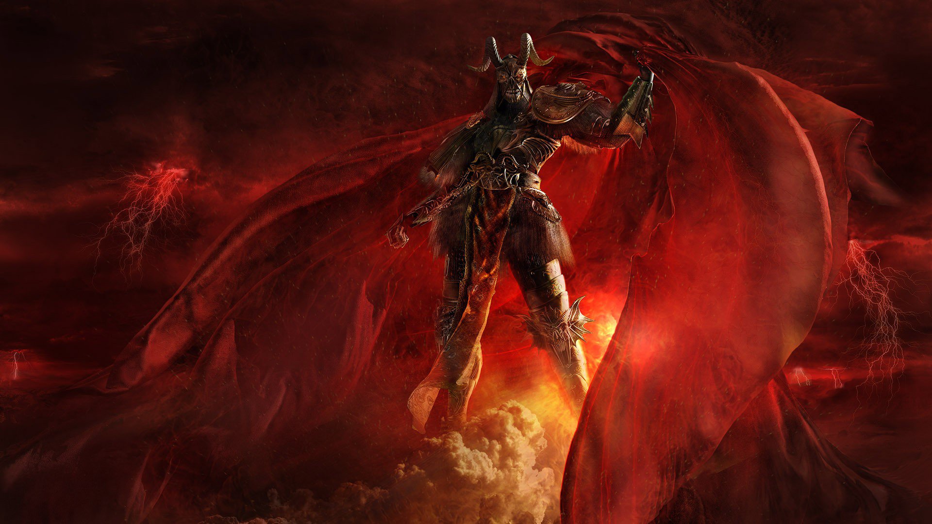 Fiery Demon Fantasy Wallpaper