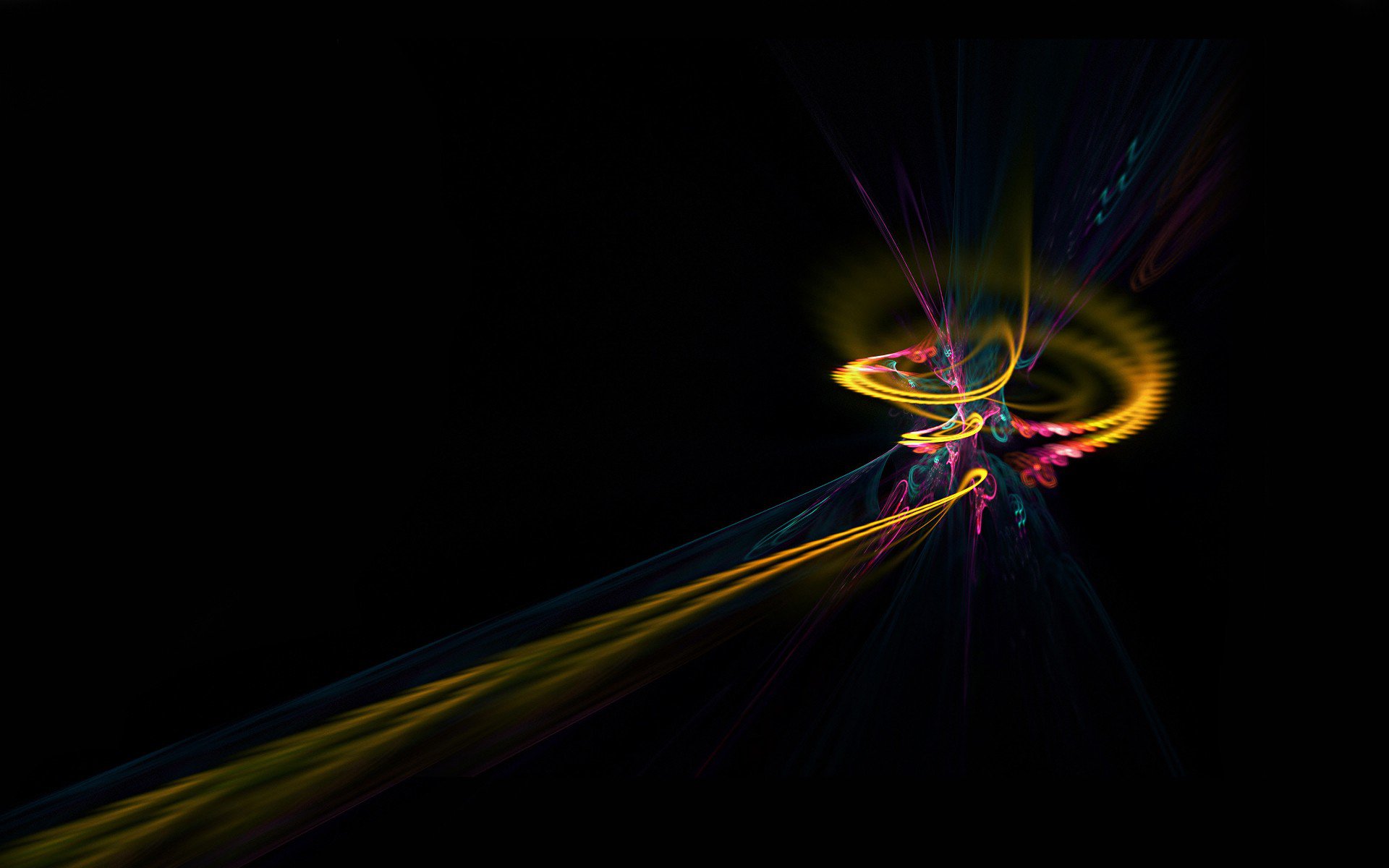 Dark Swirls Yellow Minimal Wallpaper
