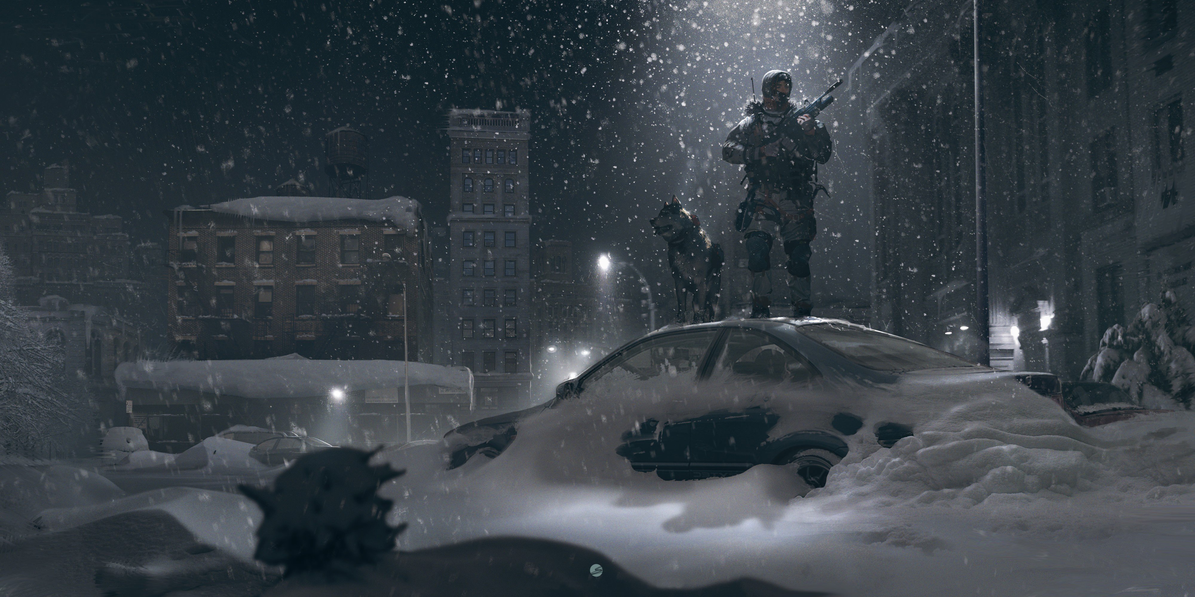 Winter Soldier City Artwork Wallpaper