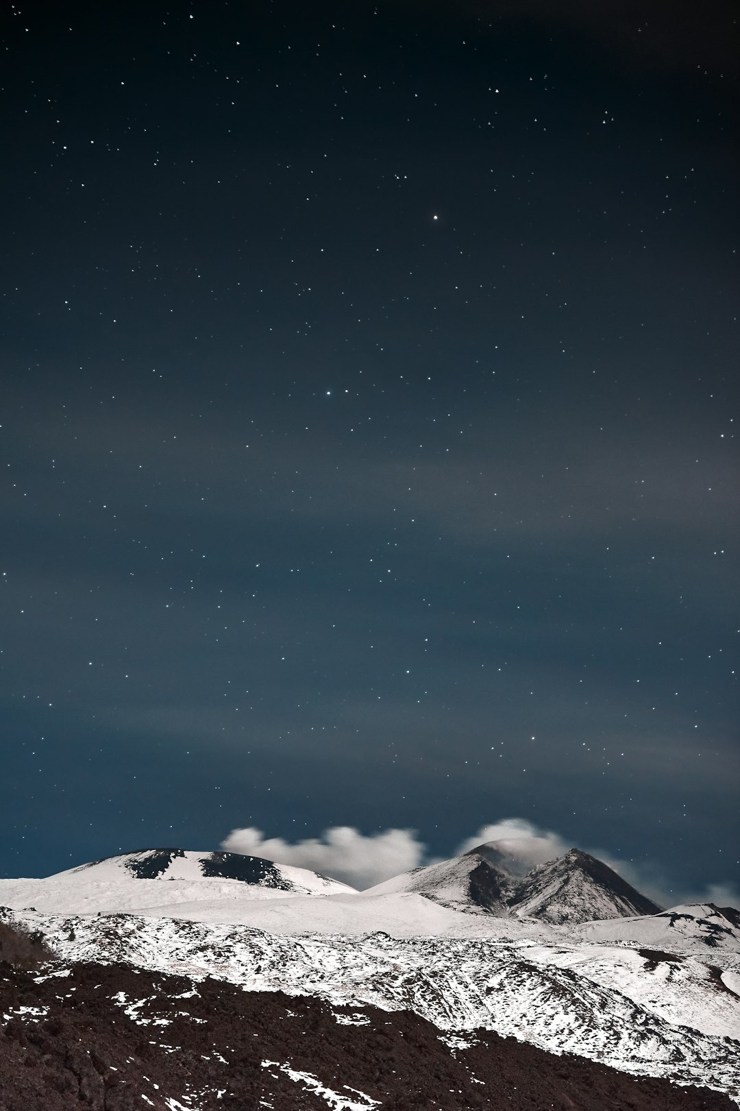 Starry Etna Night Wallpaper