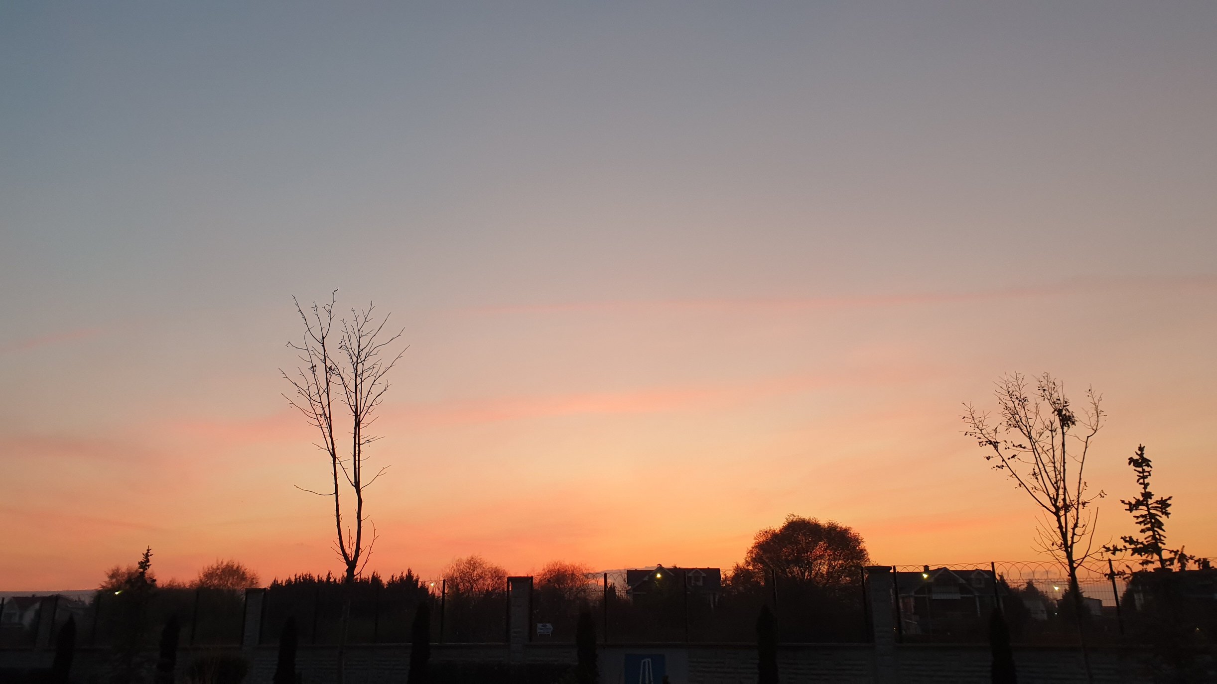 Golden Evening Sky Glow Wallpaper