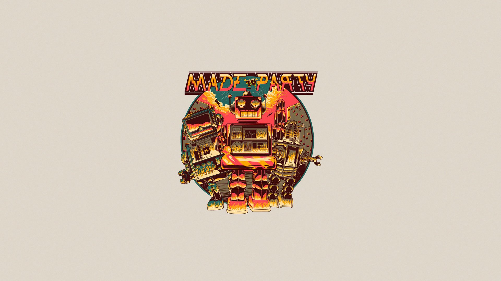 Minimalist Robot Artwork Wallpaper