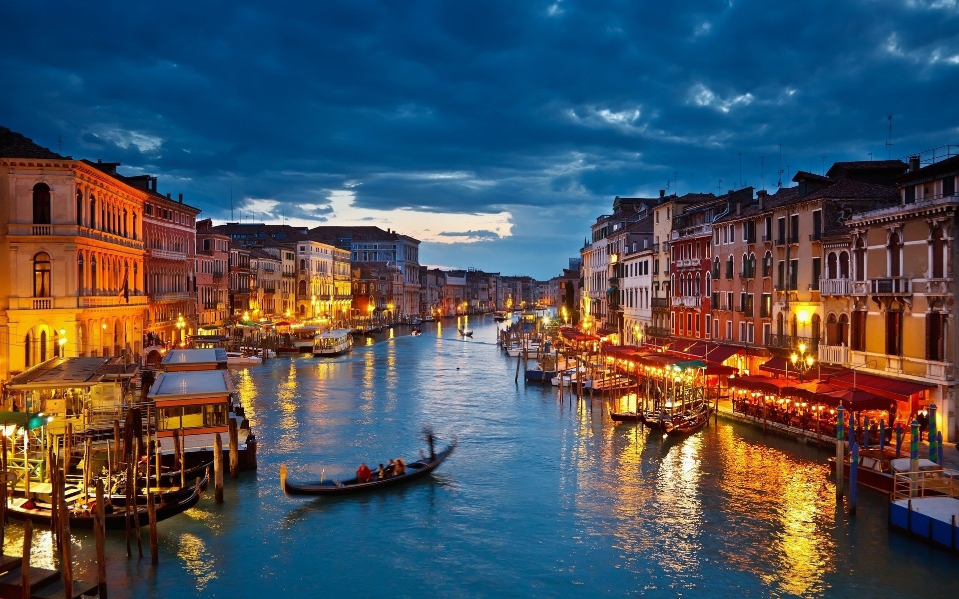 Venice Canal City Lights Wallpaper