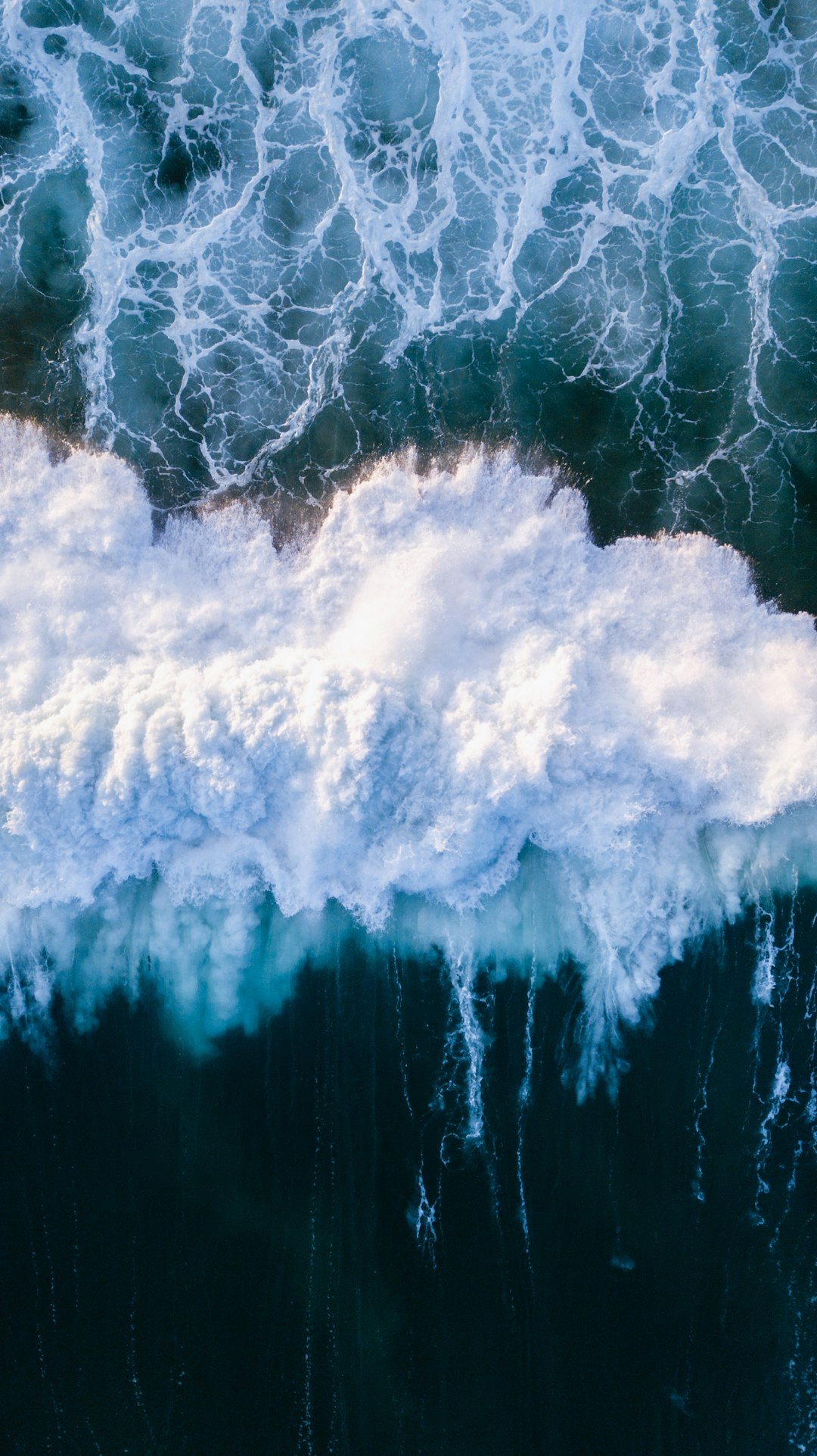 Aerial Beach Waves Wallpaper