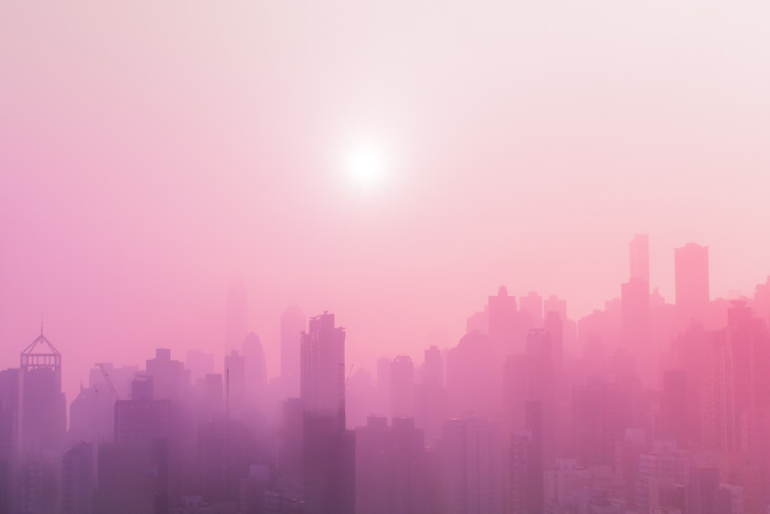 Pink Hong Kong Skyline Wallpaper