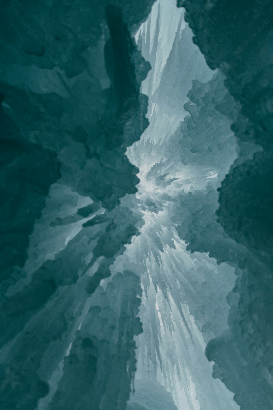 Blue Ice Castle Walkway Wallpaper