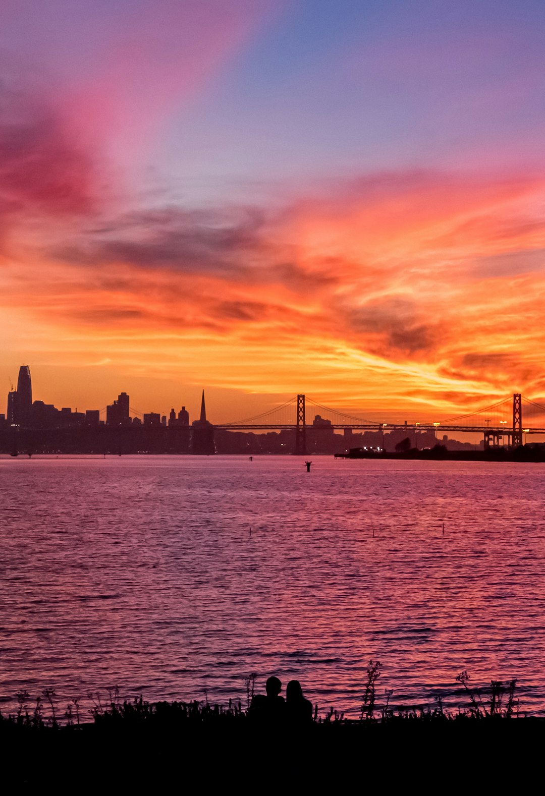 Golden Gate Sunset Silhouette Wallpaper