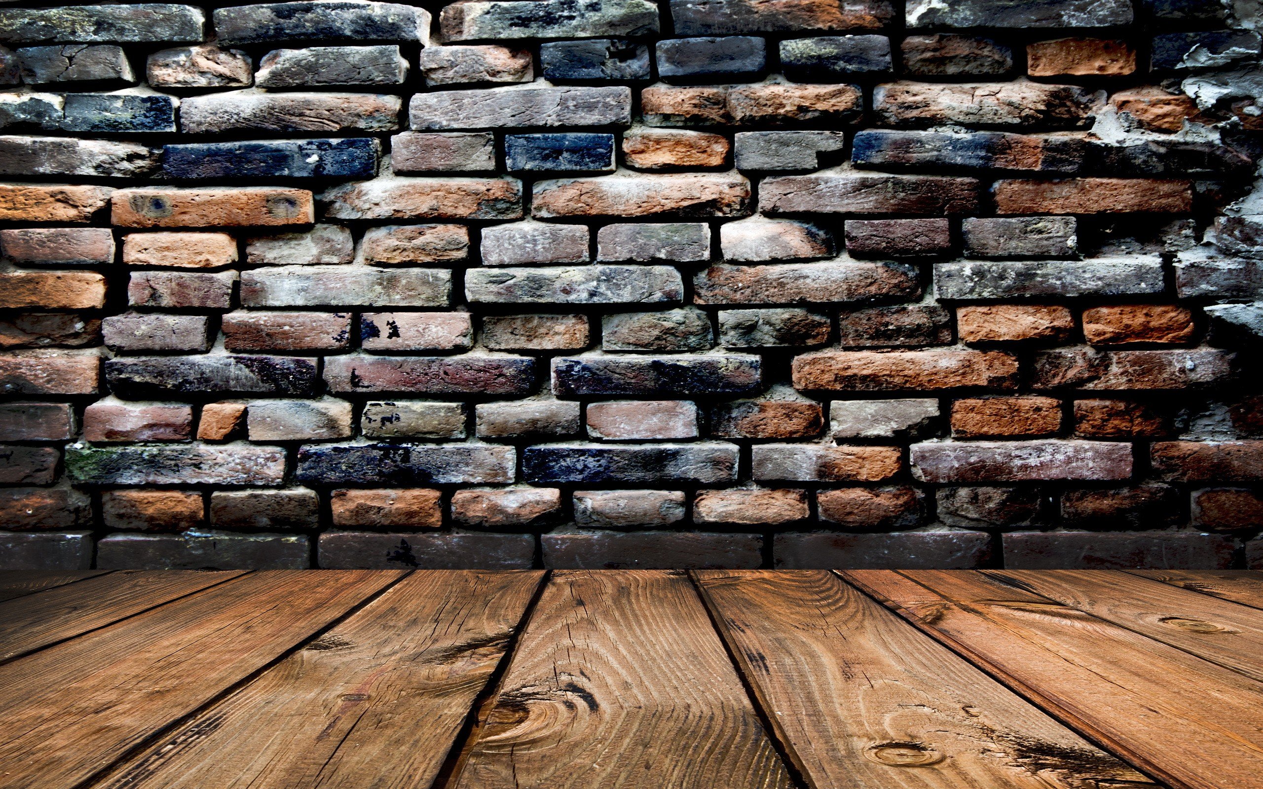 Brick And Wood Texture Wallpaper