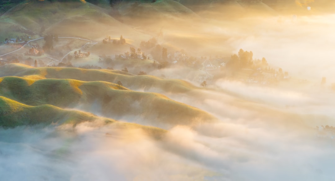 Misty Sunrise Hills Wallpaper