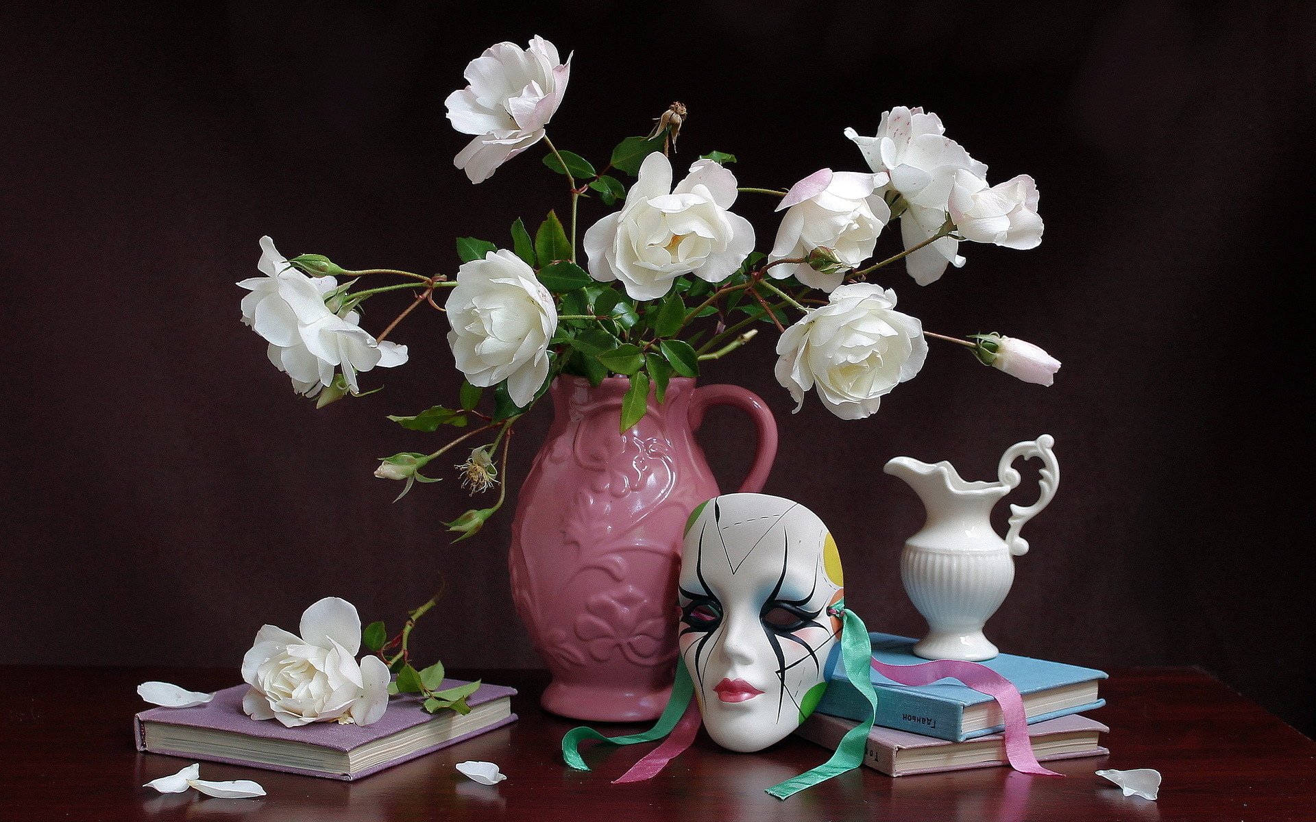 Floral Mask Still Life Wallpaper