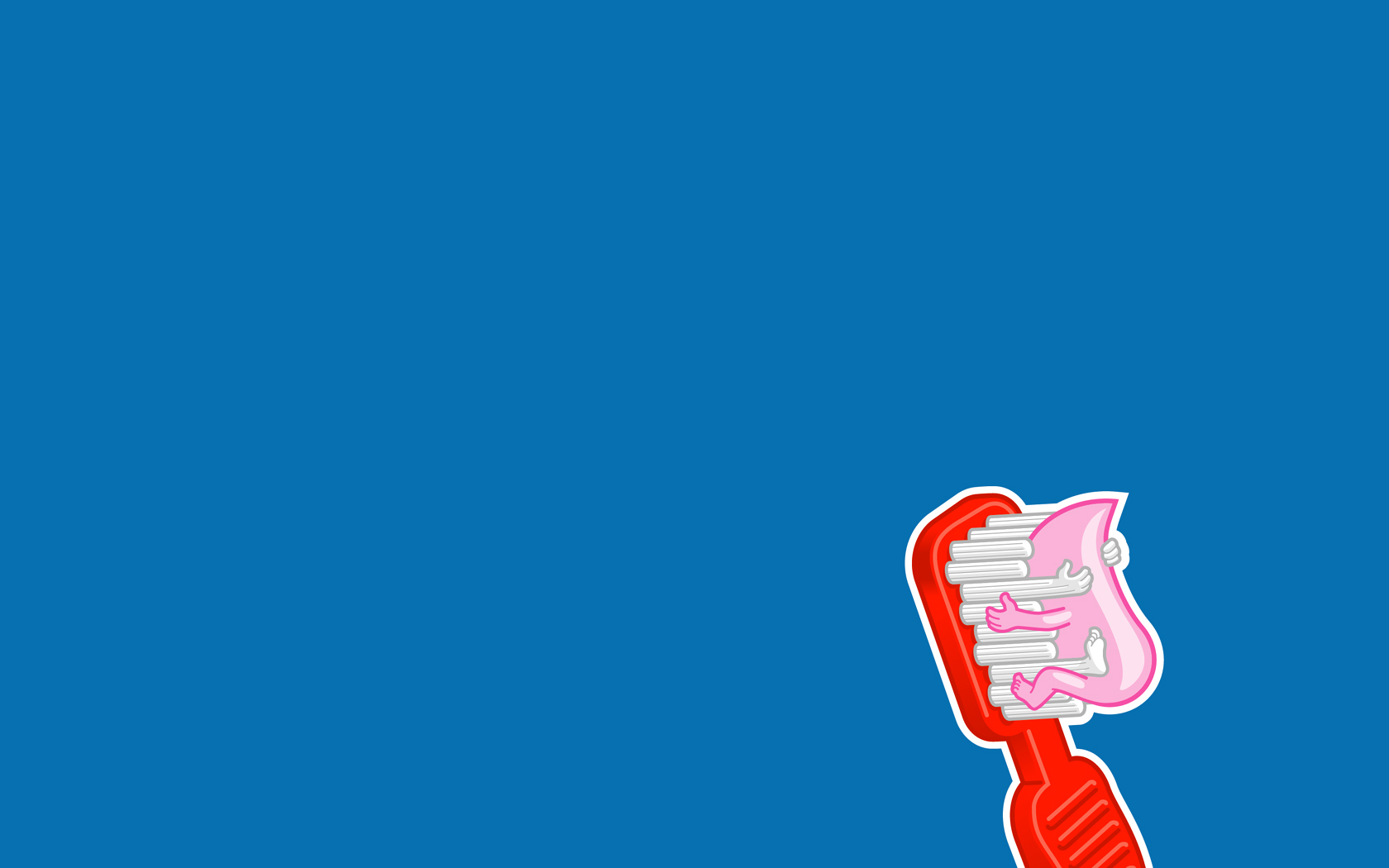 Blue Toothbrush Hug Wallpaper