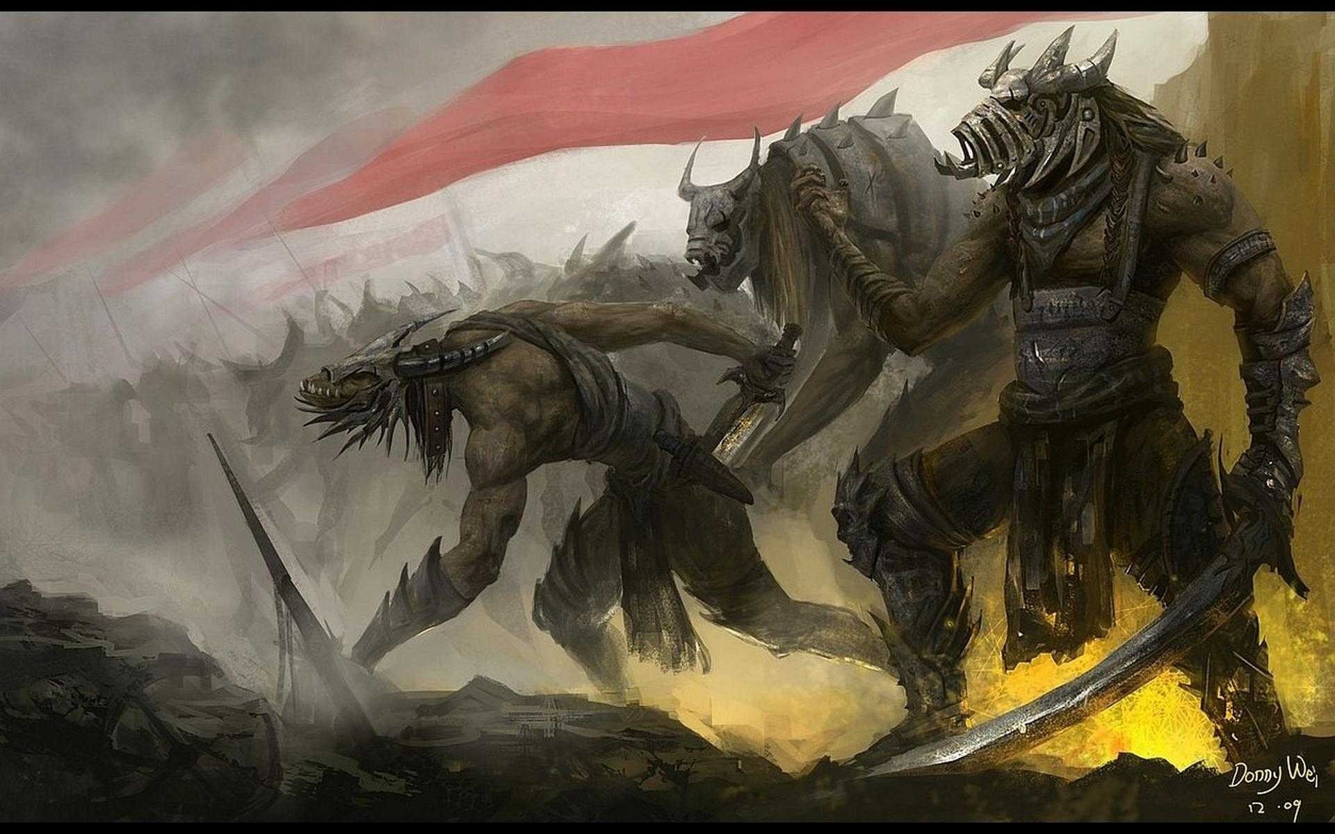 Fantasy Warrior Creature Wallpaper