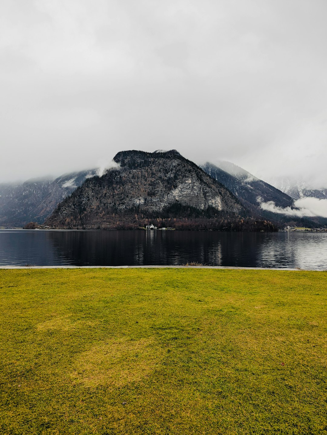 Foggy Hallstatt Alps Wallpaper