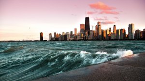Community Photos - Chicago Skyline Waves Wallpaper