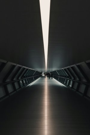 Editor's Choice - Canary Wharf Neon Tunnel Wallpaper