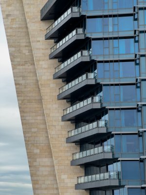 Editor's Choice - Blue Yellow Urban Building Wallpaper