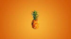 Collector's Choice - Minimalist Orange Gradient Pineapple Digital Art Wallpaper