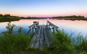 Collector's Choice - Tranquil Lake Pier Wallpaper