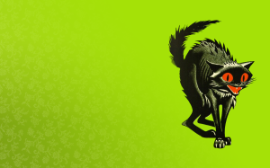 Collector's Choice - Green Eyed Black Cat Wallpaper