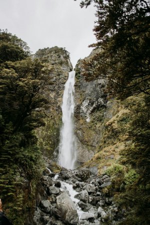 Collector's Choice - Grey Waterfall Hiking Wallpaper