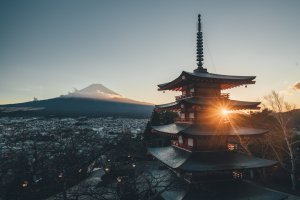 Collector's Choice - Sunset Over Mount Fuji Wallpaper