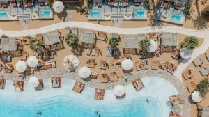 Collector's Choice - Aerial Pool By The Sea Wallpaper