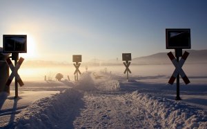 Community Photos - Sunlit Winter Railway Wallpaper