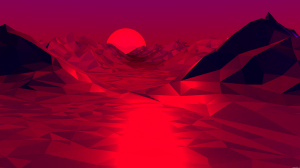 Community Photos - Dark Red Polygon Sunrise Wallpaper