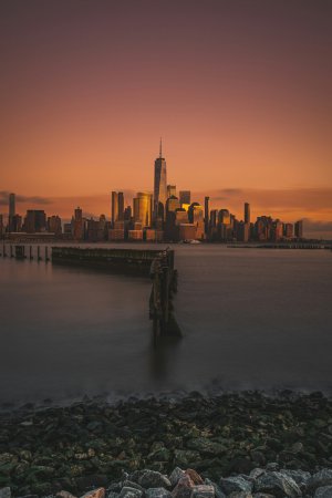 Collector's Choice - Grey Jersey City Skyline Wallpaper